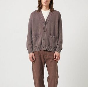 Corridor Acid washed knitted organic cotton unisex fit Cardigan